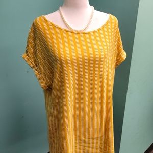 W5 by Anthropologie (XL) Yellow/White Patterend Top